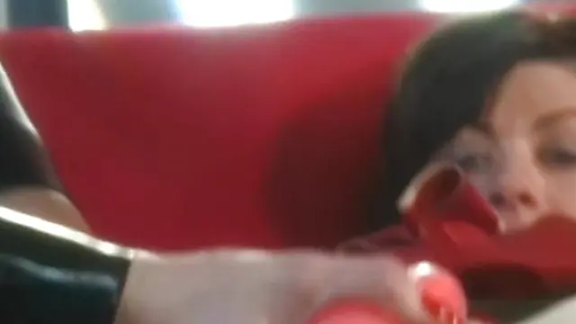 Redhead lesbian submissive gets teased and gagged by dominant partner