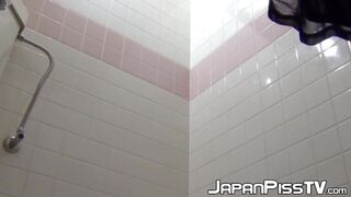 Pure Japanese girls unaware of a camera as they soak their panties