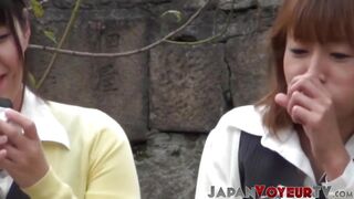 Japanese girls discreetly caught showing off their panties