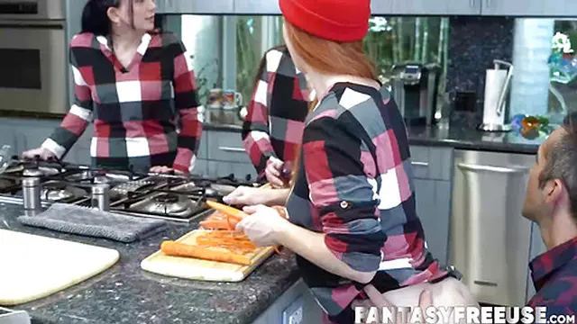 Teen Serena Hill invites her friend Violet Spice to join her wild step  fun