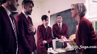 Shy Mature Teacher Seducedly Surpassed by Pupils