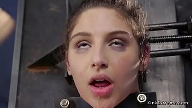 Hairy brunette Abella Danger tied up &mdash;  bonded and fucked by a machine